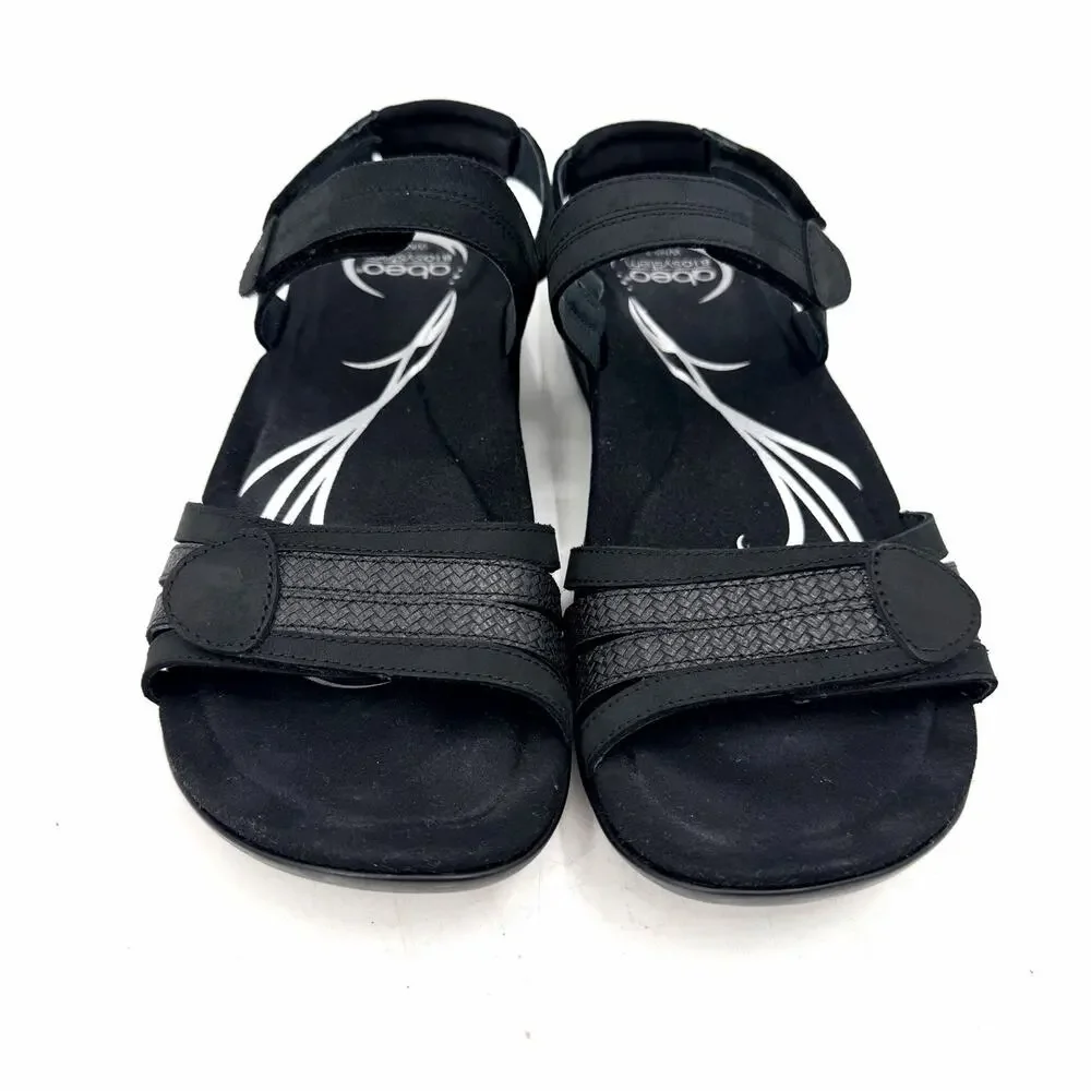 ABEO Brynn Black Strappy Comfort Arch Support Sandal BW052 Womens Size 9.5